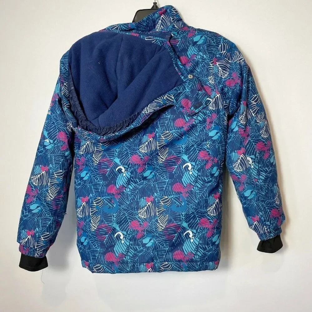 Kamik Kids Snowboard Ski Winter Snow Hooded Jacket Blue Sz 12 Full Zip Insulated
